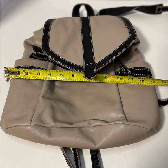 Stylish Tan and Black  Backpack purse in like new condition - Picture 9 of 10